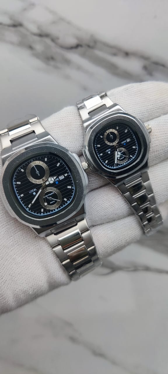 Luxury Couple Analog Watches Set – Matching His & Hers Timepieces