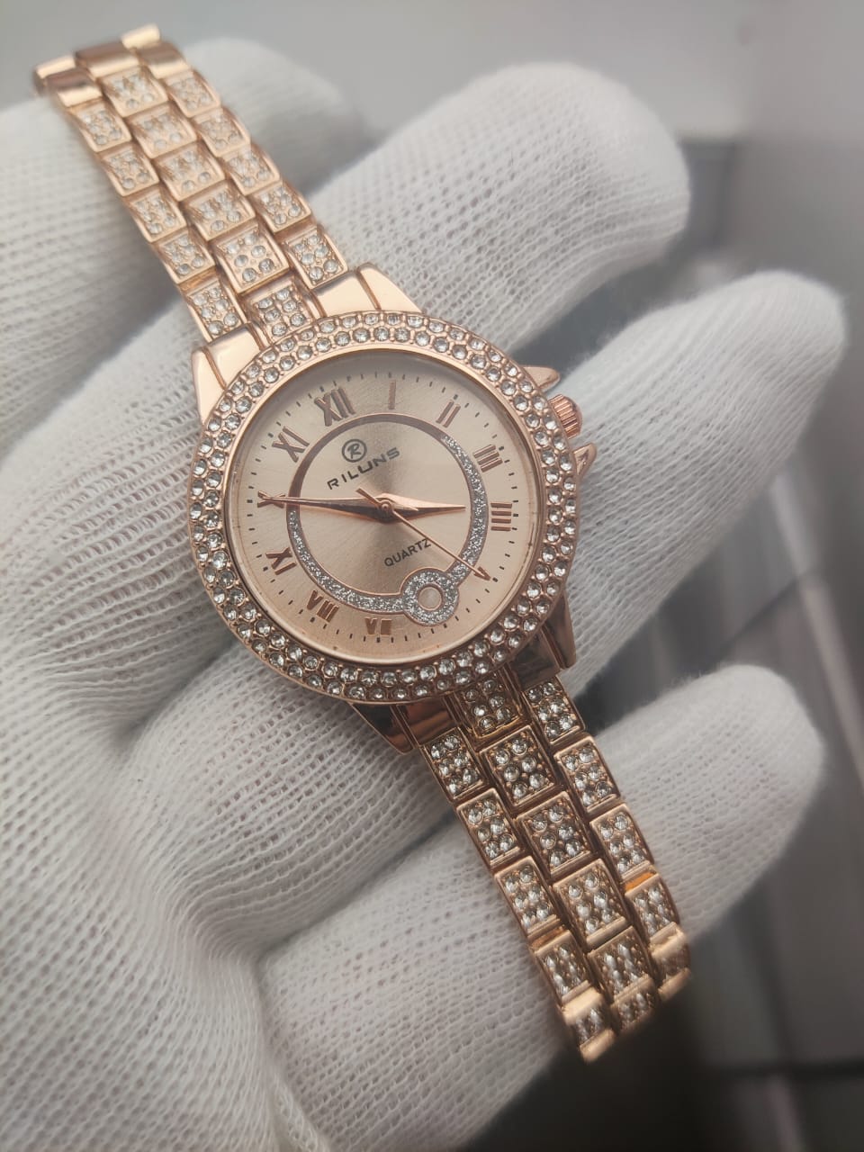 Riluns Women’s Luxury Crystal Watch | Elegant Bracelet Wristwatch | Designer Timepiece