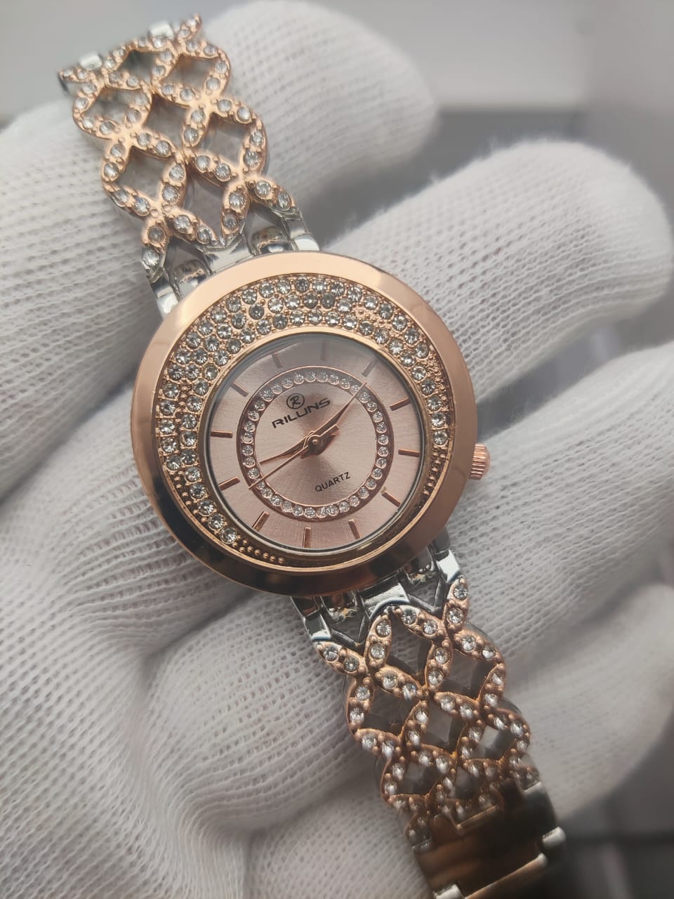 Riluns Women’s Luxury  Crystal Watch | Elegant Bracelet Wristwatch | Designer Timepiece