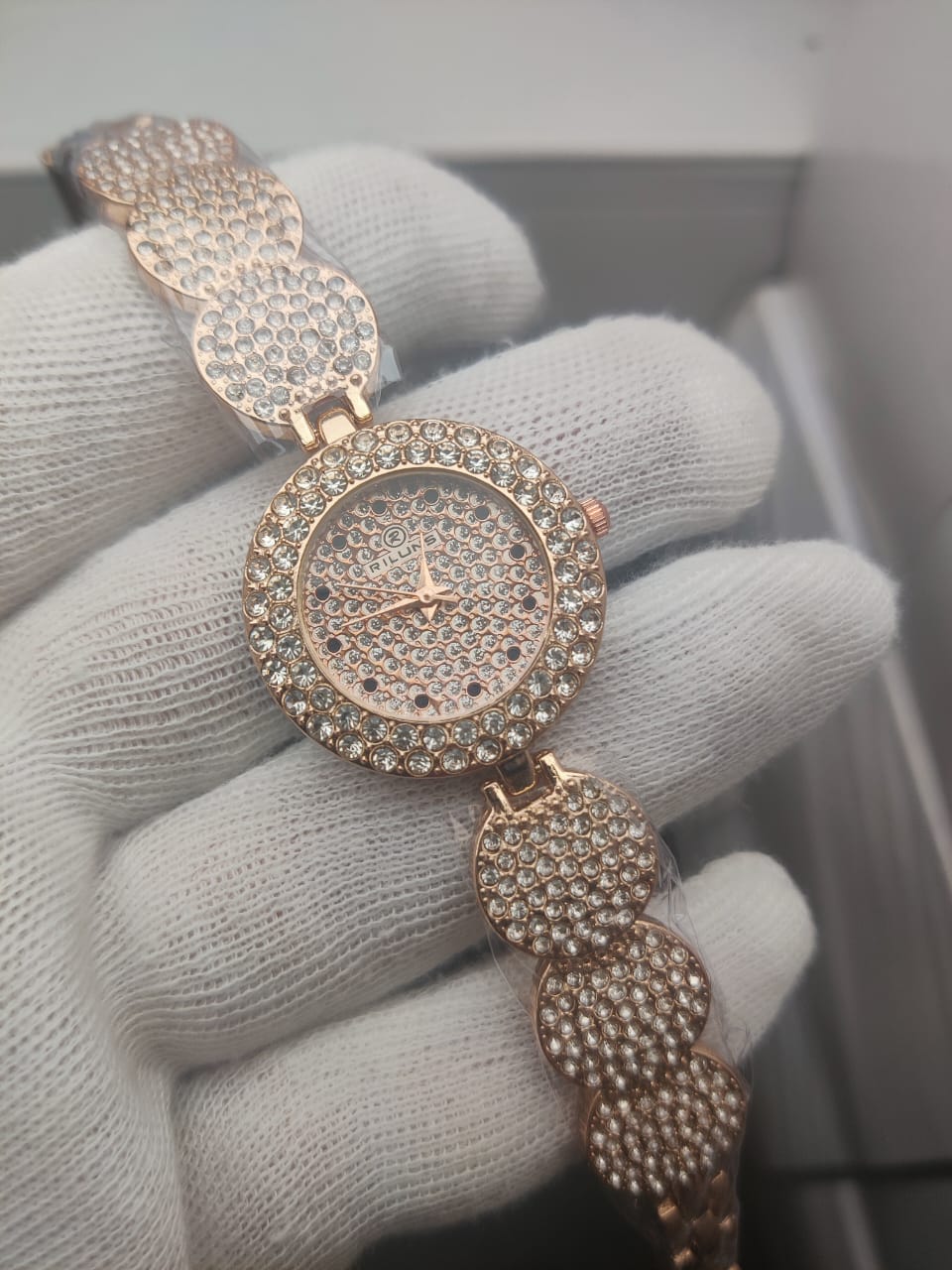 Riluns Women’s Luxury  Crystal Watch | Elegant Bracelet Wristwatch | Designer Timepiece