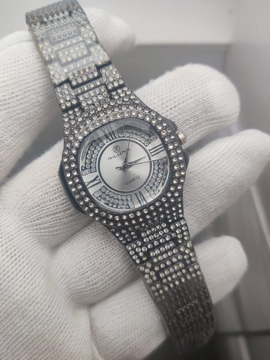 Riluns Women’s Luxury  Crystal Watch | Elegant Bracelet Wristwatch | Designer Timepiece